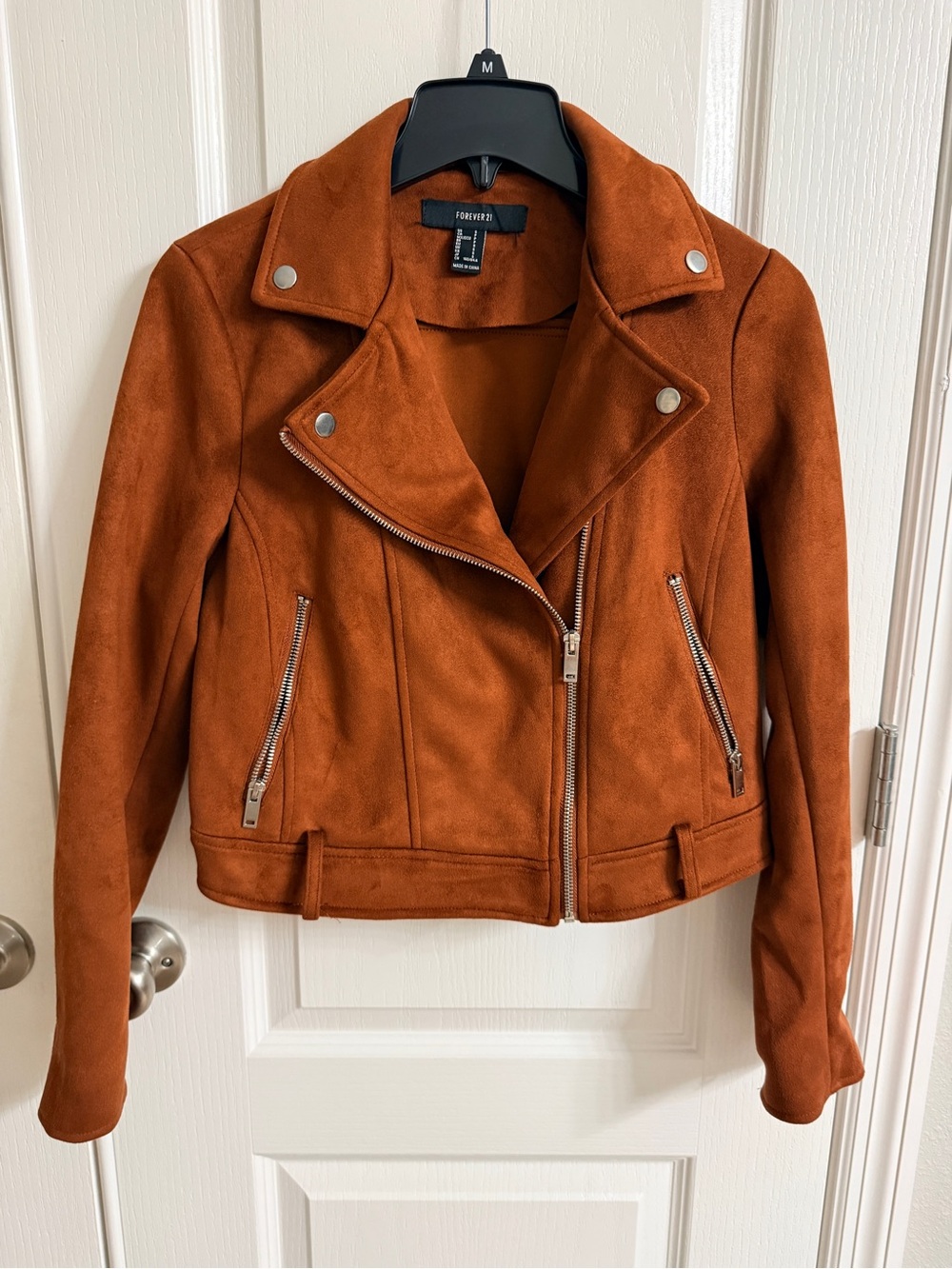 Forever 21 Brown Faux Suede Crop Jacket Size S